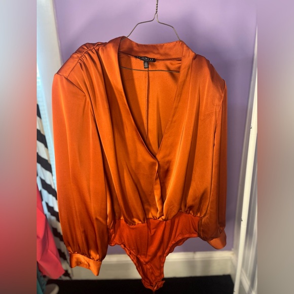 Eloquii Satin Strong Shoulder Body Suit -Picante Size 22 - Picture 5 of 7